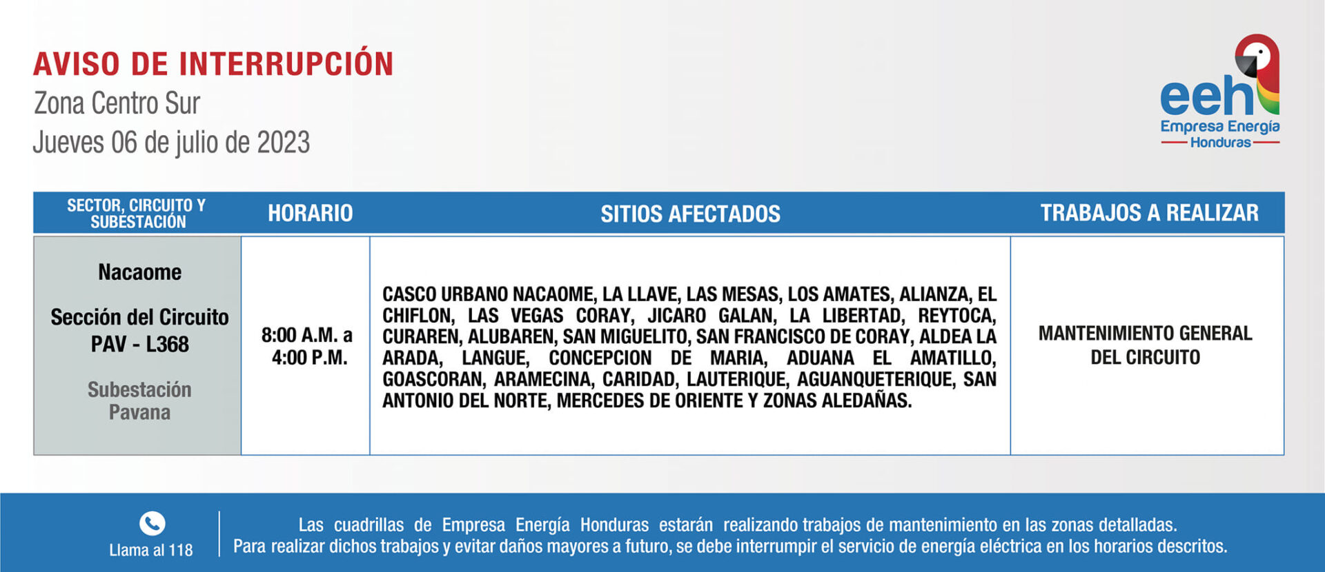 Cortes De Energ A El Ctrica En Nacaome Y San Pedro Sula Anuncia Eeh